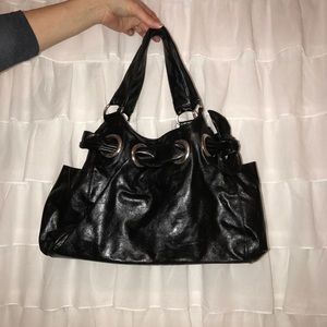 Black leather purse